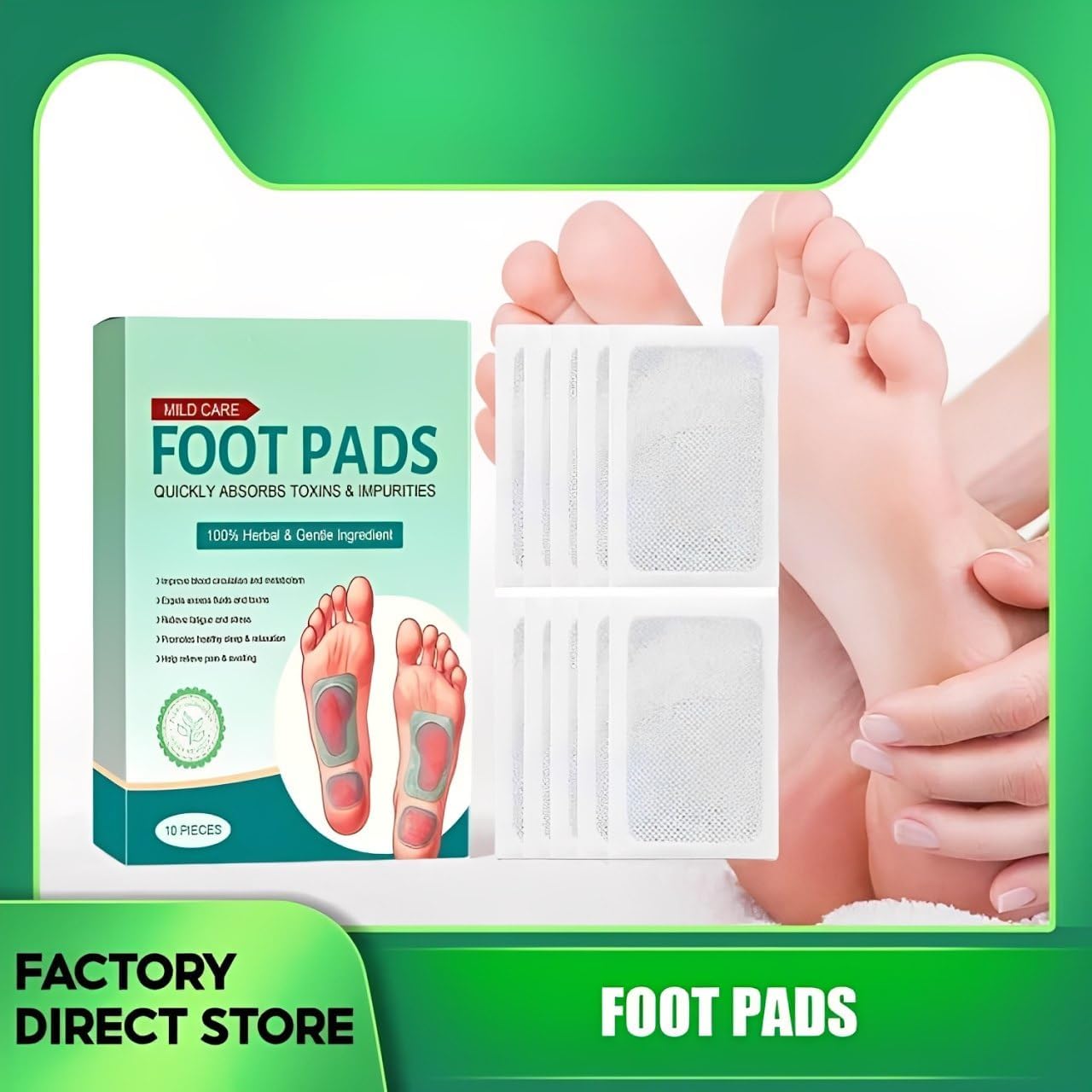 100% Merbal & Gentle Ingredient Detox Foot Pads (BUY 1 GET 1 FREE )